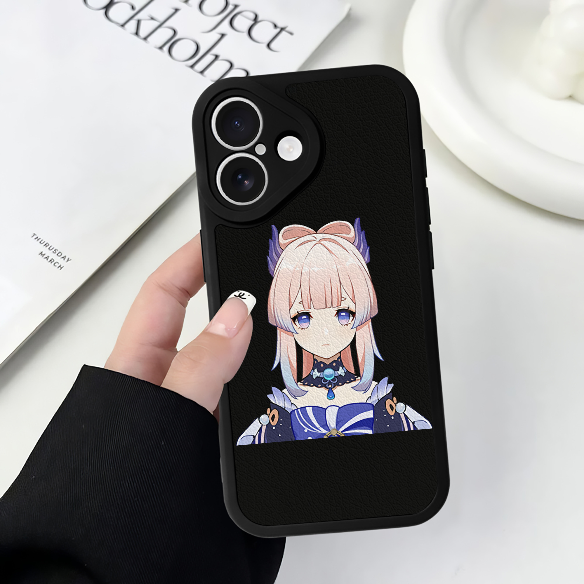 げんし神 珊瑚宮心海 サンゴノミヤ・ココミ genshin Sangonomiya Kokomi 【iPhone 16シリーズ対応】シリコンスマホケース（レザー調） 材質：シリコン